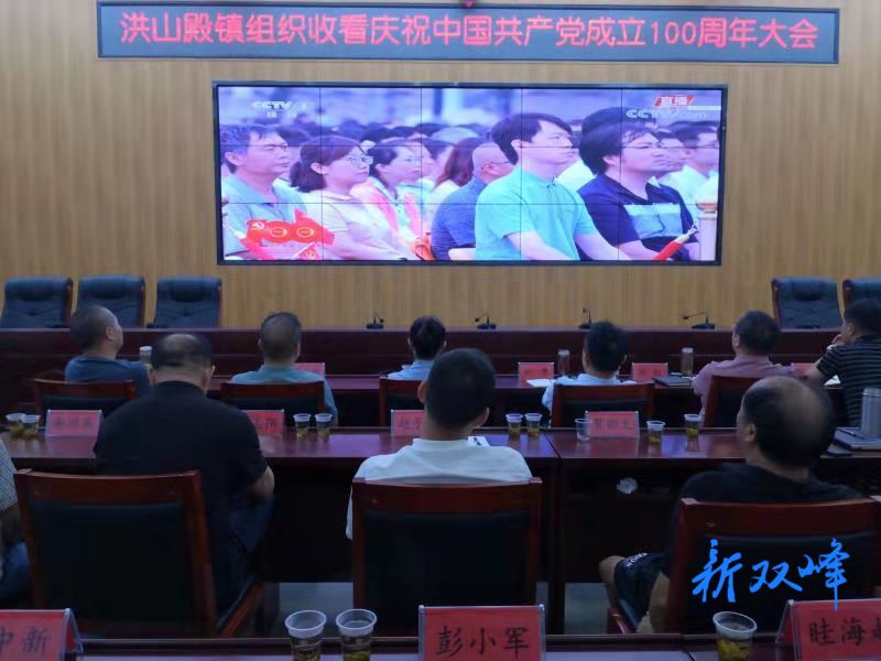 洪山殿镇组织收看庆祝中国共产党成立100周年大会