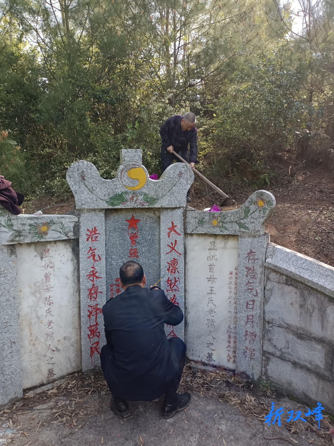 荷叶镇退役军人事务站开展清明节烈士祭扫活动