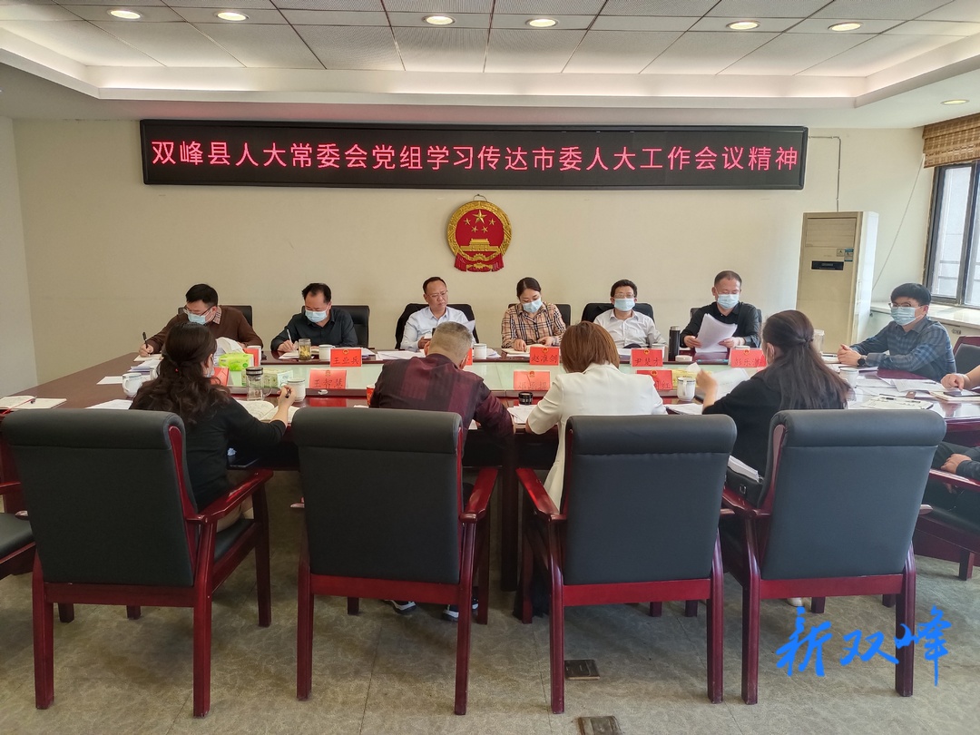 双峰县人大常委会党组传达学习市委人大工作会议精神