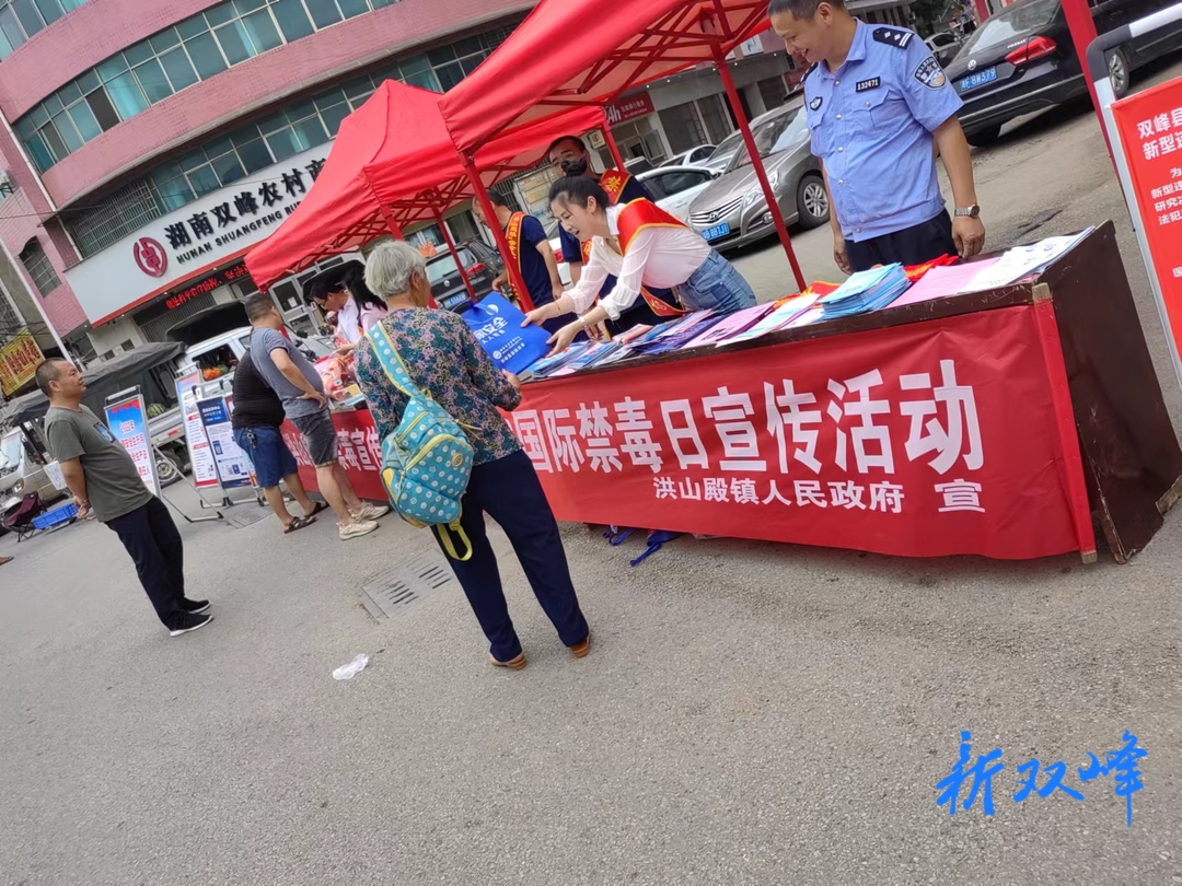 洪山殿镇：开展“6.26国际禁毒日”宣传活动