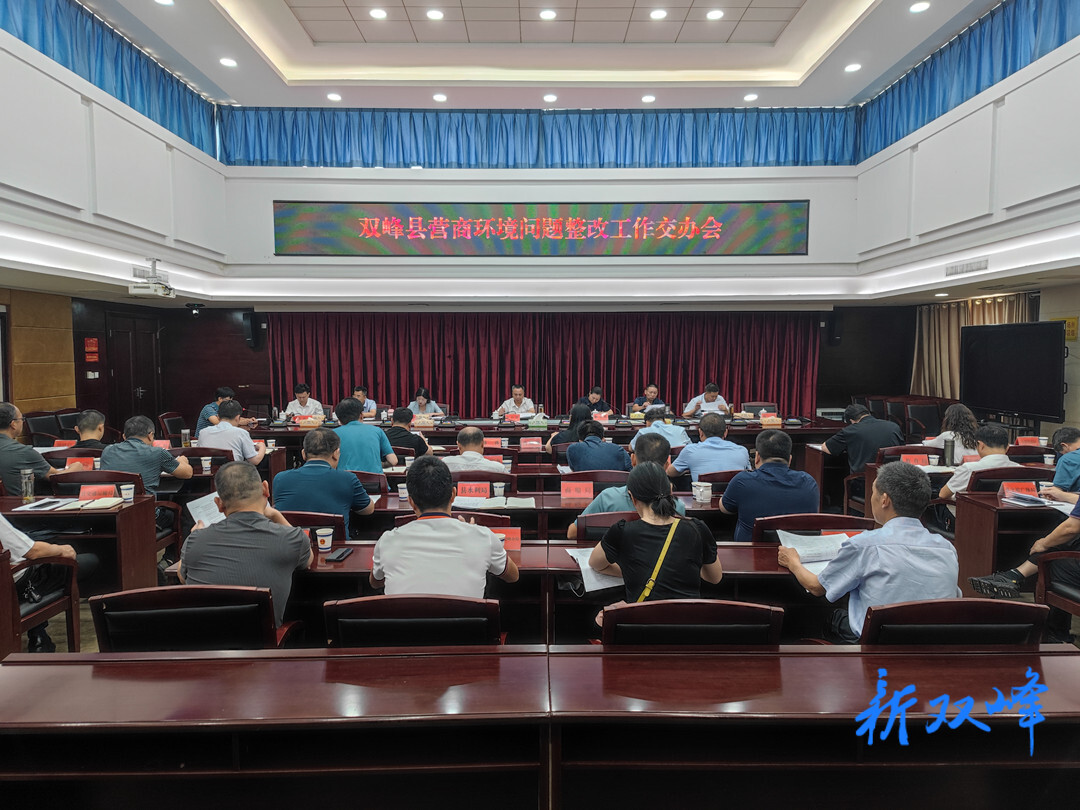 双峰召开营商环境问题整改工作交办会