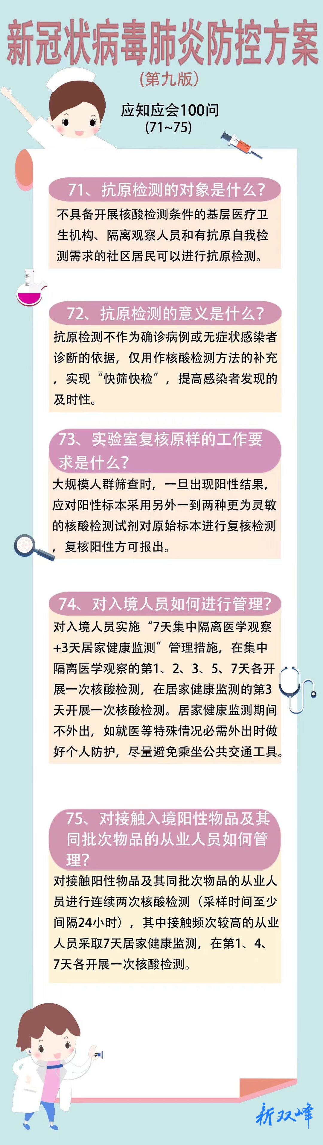 海报丨新冠肺炎防控方案（第九版）应知应会100问（71~75）