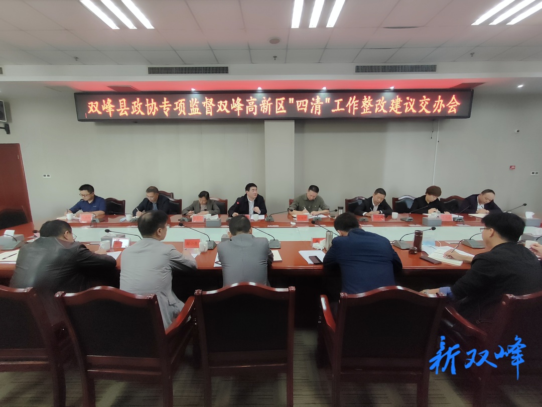 县政协专项监督双峰高新区“四清”工作整改建议交办会召开