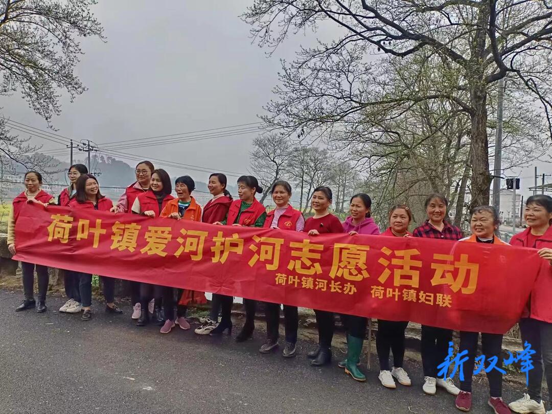 荷叶镇组织志愿者开展爱河护河活动