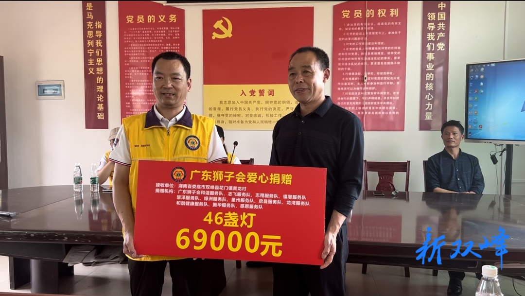 广东狮子会到花门镇黄龙村开展“狮爱灯光”捐赠活动