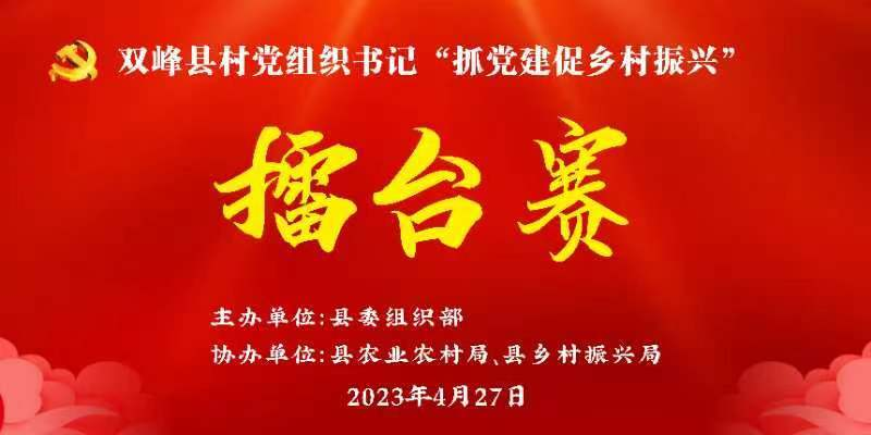 直播 | 双峰县村党组织书记“抓党建促乡村振兴” 擂台赛