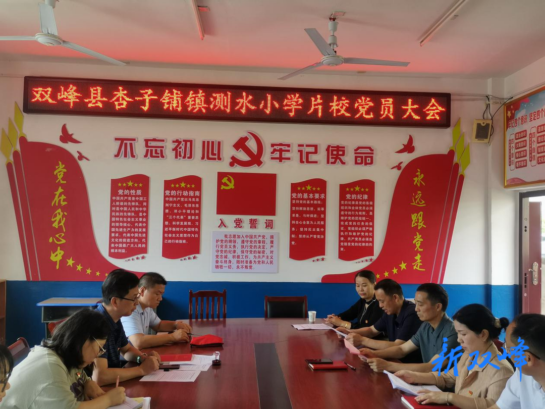 杏子铺镇测水小学片校召开第一届党支部书记选举大会