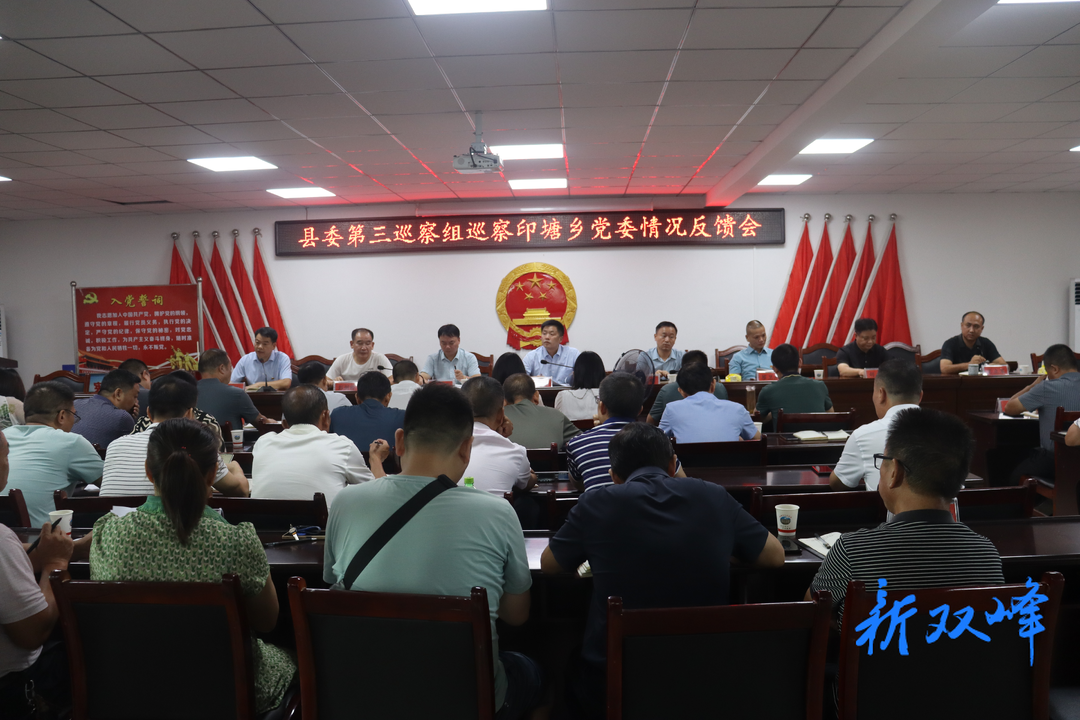 县委第三巡察组向印塘乡党委反馈巡察情况