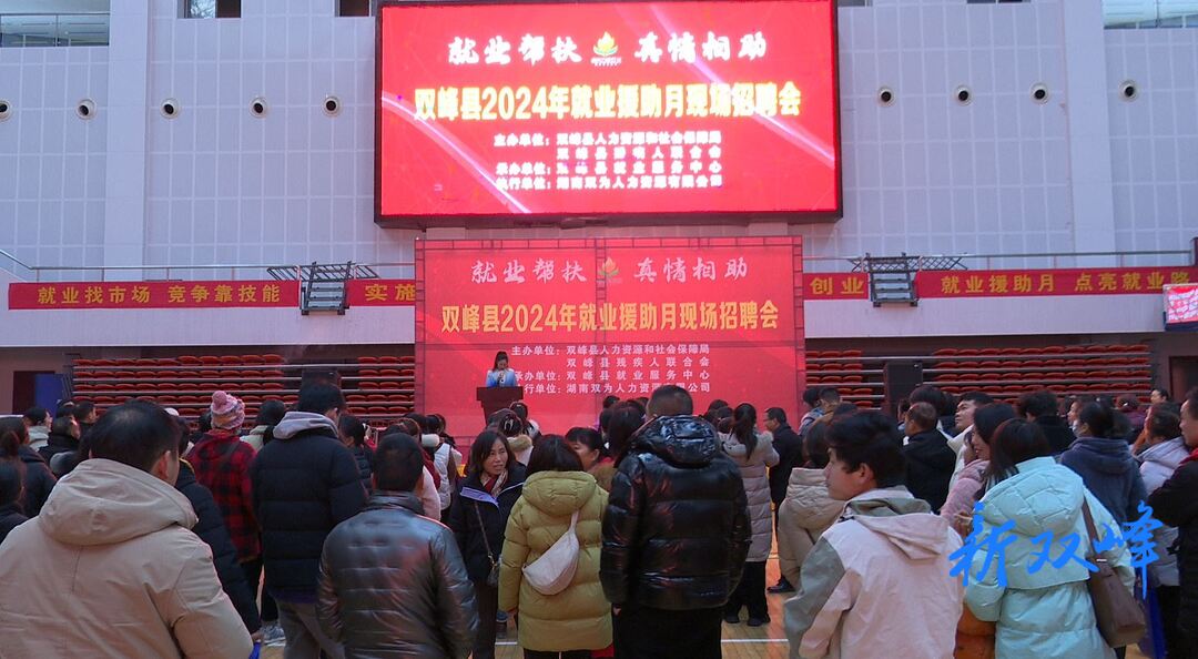 双峰县举行2024年就业援助月现场招聘会：提供就业岗位2686个