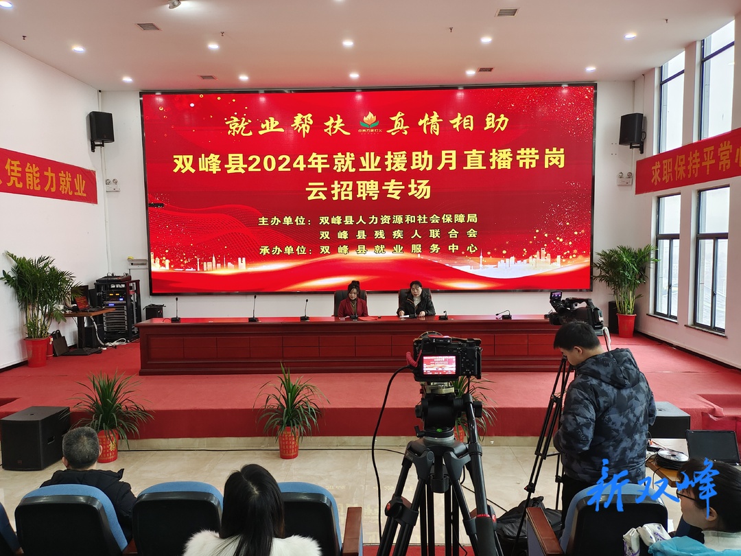双峰县举办就业援助月直播带岗云招聘：提供就业岗位1305个