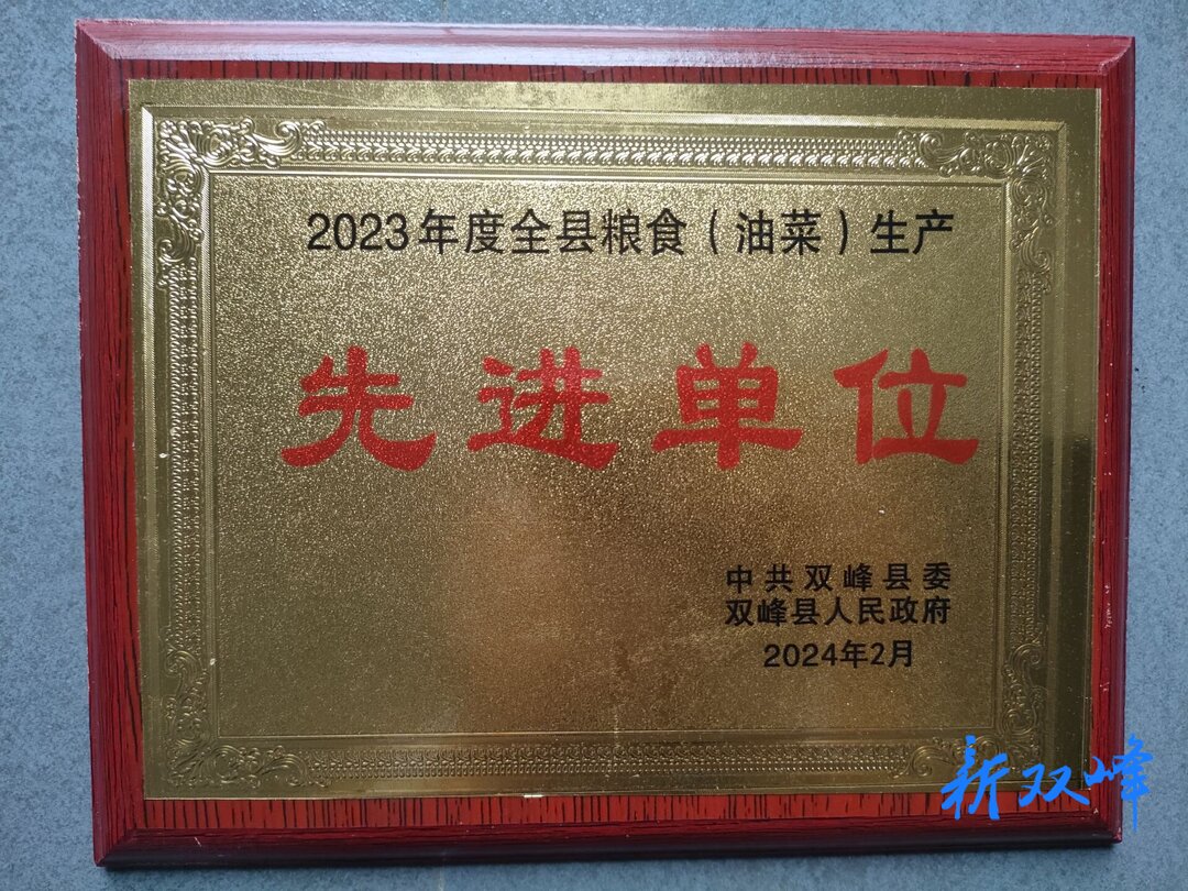 双峰县气象局喜获“2023年度全县粮食生产先进单位”称号