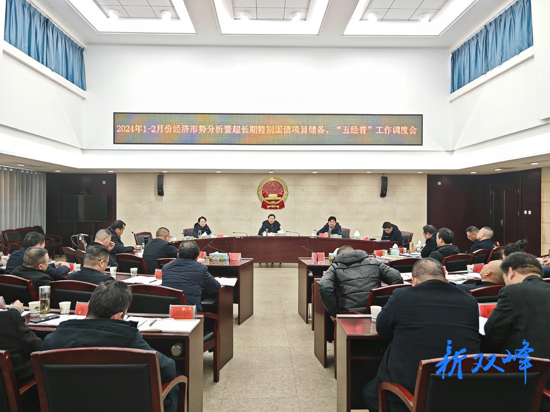 双峰县召开2024年1-2月份经济形势分析暨超长期特别国债项目储备、“五经普”工作调度会