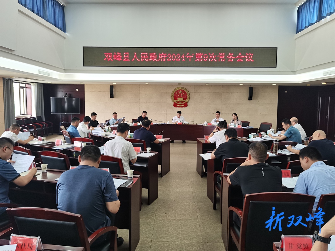 王文红主持召开双峰县人民政府2024年第9次常务会议