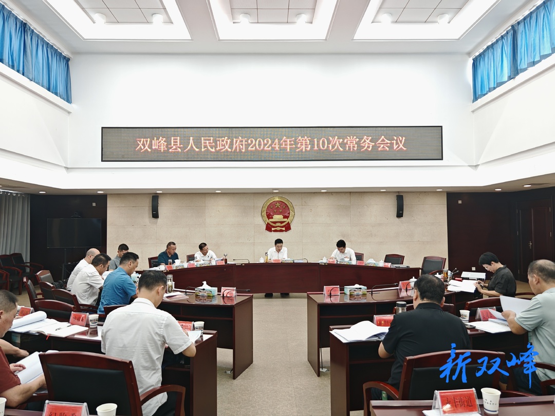 王文红主持召开双峰县人民政府2024年第10次常务会议
