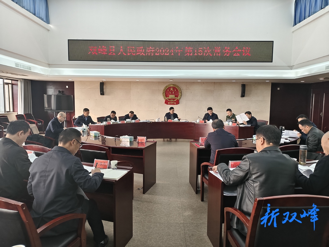 王文红主持召开双峰县人民政府2024年第15次常务会议