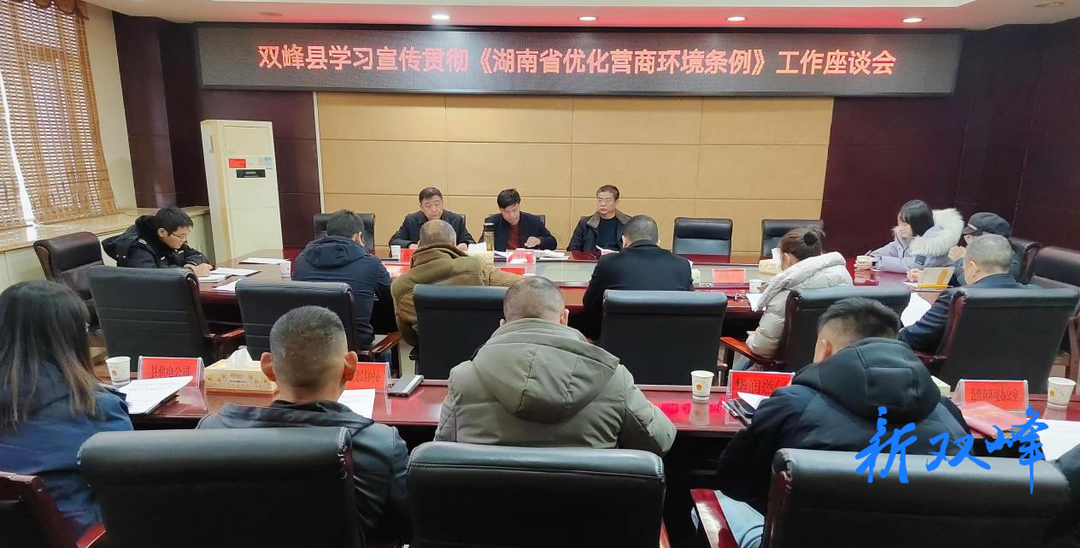 双峰县召开学习宣传贯彻《湖南省优化营商环境条例》工作座谈会