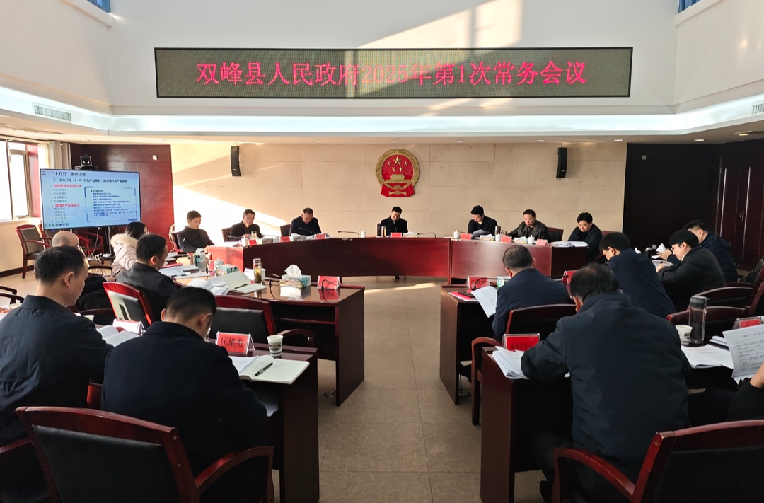 王文红主持召开双峰县人民政府2025年第1次常务会议
