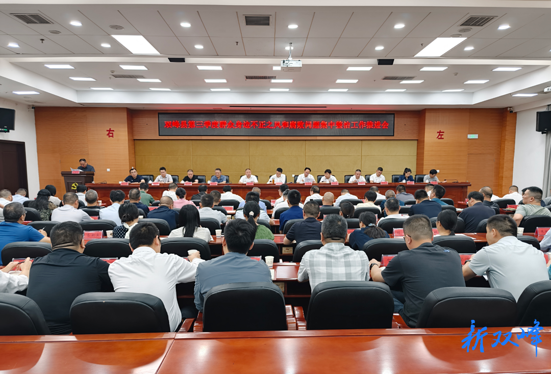 王文红主持召开双峰县第三季度群众身边不正之风和腐败问题集中整治工作推进会