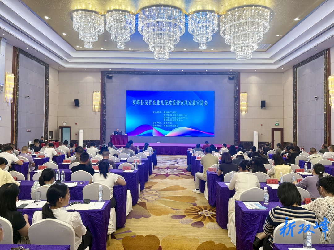 双峰县举行民营企业社保政策暨家风家教宣讲会